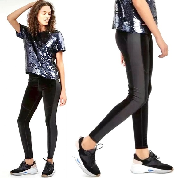 Sweaty Betty Legging Black Velvet Fashion Velour High Rise Pant Tuxedo Pull On M - Picture 3 of 16